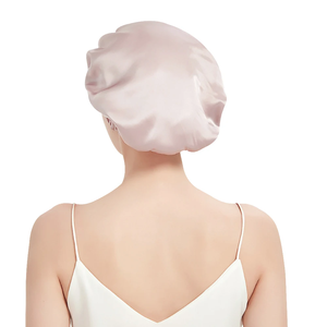 100% Pure Mulberry Silk <b>Bonnet</b> Sleep Cap Adjustable Silk Night Cap Double Layer Hair Wrap Elastic Headwrap for Women - Product Image 2