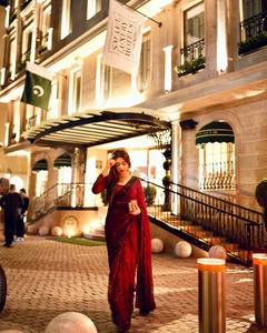 Women Traditional Georgette <b>Saree</b> <b>Maroon</b> Embroidered Quick Dry Wedding Wear Floor-Length Regular Fit All Seasons India Pakistan - Product Image 4