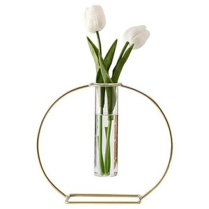 Curved Silhouette Metal Flower Vase Smooth Form Decorative Vase for Living Room Dining <b>Table</b> Home Decor and Gifting Use - Product Image 1