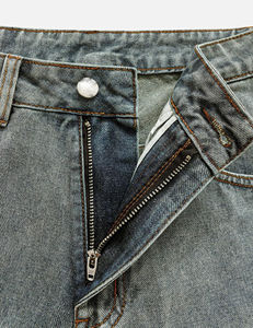 Washed Reverse Jorts Mens Casual Denim Shorts with Vintage Belt Chain Streetwear Baggy Jean Short - Product Image 6