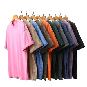 <b>Top</b> Ranking Plain Heavy 100% Cotton Unisex Eco-Friendly Breathable Short Sleeve <b>Mock</b> <b>Neck</b> Loose Fit Oversize Men's T-Shirt - Product Image 1