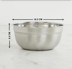 Bols alimentaires durables en acier inoxydable poli pour une utilisation quotidienne en cuisine, service à table, mélange et restauration professionnelle - Product Image 4