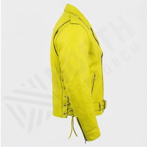 Veste en cuir pour homme NAI-0441A, style classique de motard, vêtement de moto élégant et résistant, couleur personnalisable. - Product Image 3