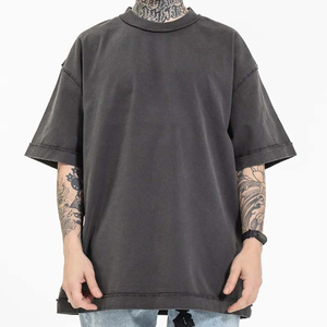 เสื้อยืดผู้ชายทรงโอเวอร์ไซส์ ผ้าเจอร์ซีย์ใยฝ้าย/ใยไผ่ ขายส่ง พร้อมสกรีนลายตามสั่ง เป็นมิตรกับสิ่งแวดล้อมและระบายอากาศได้ดี - Product Image 2