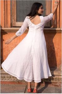 Robe maxi décontractée à col en V sexy pour femmes grandes tailles, robe maxi pour femmes musulmanes, broderie et respirante - Product Image 2