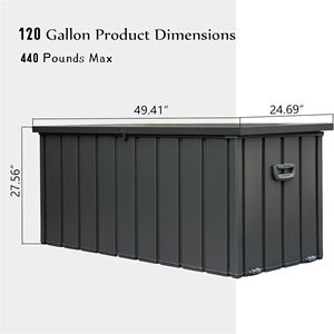 Contenitore da Esterno da 120 Galloni, Grande Box Portaoggetti da Patio con Funzione Impermeabile per Cuscini, Copricuscini, Attrezzi da Giardino, con Serratura - Product Image 6