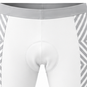 Ensemble maillot et short de cyclisme gris clair et blanc, manches courtes, fermeture éclair intégrale, respirant, rembourré, pour la course à vélo, l'entraînement et les performances sportives - Product Image 4
