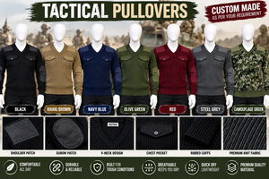 Pulls tactiques confortables et chauds en tricot pour uniforme tactique, fabricant unisexe, certifié ISO, col V/O, entièrement personnalisable - Product Image 6