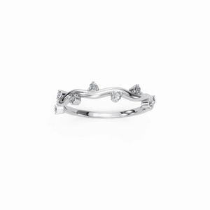 Moissanite Statement <b>Ring</b> in Sterling Silver <b>Rhodium</b> Plated Bold Men's Luxury Jewelry with Asymmetric Wavy Industrial Banding - Product Image 1