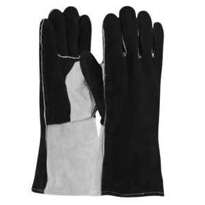 ถุงมือเชื่อมหนังวัวแท้คุณภาพสูง ได้รับมาตรฐาน CE หนา 11 ออนซ์ พร้อมปลอกแขนนิรภัย ป้องกันการบาดเจ็บขั้นสูง ถุงมือดับเพลิง - Product Image 4