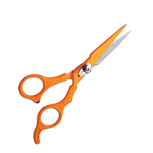 Tijeras de peluquería de lujo con cuchillas afiladas duraderas, tijeras de peluquería de salón de Color naranja con reposapiés fijo - Product Image 2