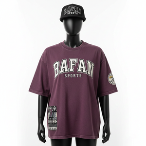 T-shirt oversize pour femme en jersey de coton premium, doux et respirant, avec empiècements latéraux et impression de logo personnalisé - Product Image 6