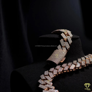 Mens Unique Cuban Link <b>Chain</b> <b>Ice</b> <b>Out</b> VVS Moissanite Diamond with 925 Sterling Silver Luxury Hip Hop Necklace - Product Image 5