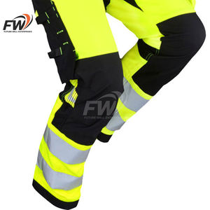 Pantalon de travail décontracté haute visibilité pour hommes, vêtements de sécurité réfléchissants avec taille élastique, cordon de serrage et poches - Product Image 6