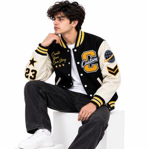 Chaqueta Varsity de Béisbol Personalizada con Bordado Chenille, Estilo Vintage, para Hombre, Chaquetas Personalizadas con Diseño de Collage - Product Image 1