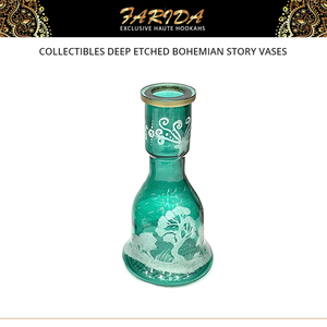 Vase à chicha Farida Hookahs en verre gravé profond, finition miroir, type courbé, 30 cm, luxe - Product Image 2