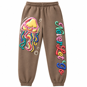 Fournisseur OEM – Pantalons de survêtement pour hommes, couleur personnalisée, bas de jogging tricotés, coupe droite, respirants, impression graphique, vente en gros - Product Image 1