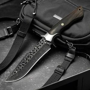 Damascus Steel Zombie <b>Knife</b> With Wood Handle Drop Point Blade Straight Edge 0.6 Mm Thickness - Product Image 3