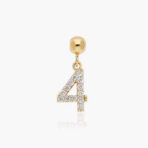 Pendentif Breloque Diamant N°4 Certifié IGI en Or Blanc 14K Plaqué Rhodium, Bijou de Luxe Raffiné, Cadeau pour Femmes et Filles, Idéal pour les Fêtes - Product Image 4
