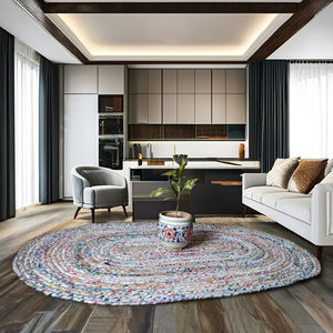 Nouveaux tapis en jute multi-arrivages, tapis de sol écologiques, antidérapants, design géométrique moderne abstrait, tailles personnalisables disponibles, salon - Product Image 1