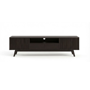 Modern <b>Walnut</b> <b>TV</b> <b>Cabinet</b> Fluted Wood Media Console Living Room Entertainment Center Storage Sideboard Custom Furniture - Product Image 1