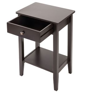 Comodino e Tavolino da Caffè 2-in-1 in Legno Massello Moderno e Lussuoso con Cassetto per Casa e Soggiorno - Product Image 3