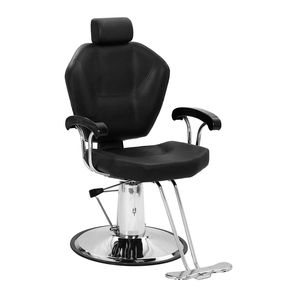 Poltrona da Barbiere Professionale con Capacità 150kg, Rivestimento in Pelle PVC, Pedale Placcato in Ferro, Braccioli in ABS, Poggiatesta in Ferro Placcato 680 - Product Image 2