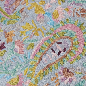 Pastel Blue Multicolour Geometric Wool Non-Slip Eco-Friendly <b>Hand</b> <b>Tufted</b> <b>Rug</b> for Living Room Bedroom Boutique Hotel Interior - Product Image 4
