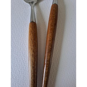 Wood <b>Salad</b> Servers Set Stainless Steel Heads Wooden Handles Eco-Friendly Dishwasher Safe <b>Salad</b> <b>Tools</b> - Product Image 2