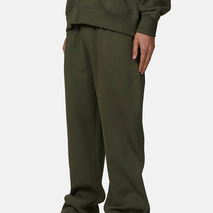 Men's Olive Green 50% Polyester Anti-Bacterial Sweatpants <b>Drawstring</b> Closure Elastic Waist Casual Joggers Side Pockets Pants - Product Image 3