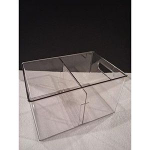 Contenitore portaoggetti trasparente multiuso con divisorio regolabile, cestino e contenitore in tessuto di piccole dimensioni - Product Image 4