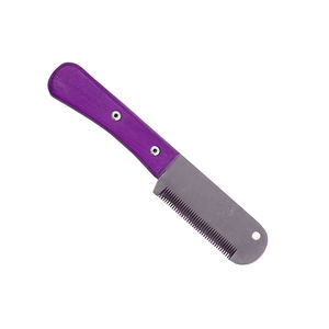 Hot Selling Stainless Steel Stripping Knife Wooden Handle Reusable Pet Grooming Knife - Product Image 3