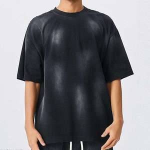 เสื้อยืดผู้ชายไซส์ใหญ่ สีดำ ผ้าฝ้าย แขนสั้น คอกลม ลำลอง สีพื้น ทรงพอดีตัว - Product Image 4