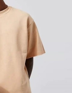 เสื้อยืดคอกลมแขนสั้นทรงโอเวอร์ไซส์สำหรับผู้ชาย สีพื้น ผ้าฝ้ายเจอร์ซีย์ถัก 100% ทรงปกติ ความยาวปกติ - Product Image 3