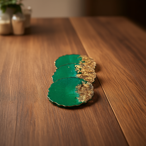 Handmade Luxury <b>Epoxy</b> Resin Coaster Set Quality Export Home Decor for Dining <b>Table</b> Mats & Pads - Product Image 3