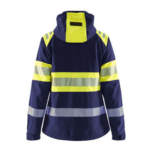 Unisex <b>High</b> <b>Visibility</b> Reflective <b>Softshell</b> Safety <b>Jacket</b> Waterproof CE Certified Needle Detection Screen Printed Workwear Hood - Product Image 6