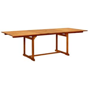 Table de jardin en bois d'acacia massif, mobilier d'extérieur naturel - Product Image 2