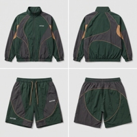 Ensemble de survêtement de sport pour homme avec logo personnalisé, veste et short imperméables et coupe-vent pour l'hiver, idéal pour la course à pied, la gym et les activités de plein air, poids lourd