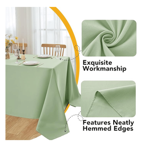 10 Pack Sage <b>Green</b> 60 X 84 Inches Rectangle Tables <b>Tablecloths</b> Stain Resistant Polyester Fabric Washable for 4 Foot Tables - Product Image 3