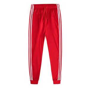 Ensemble de survêtement rouge à fermeture éclair intégrale, col montant, poches latérales, style sportif, vêtement d'automne, unisexe, adulte, coupe classique - Product Image 2