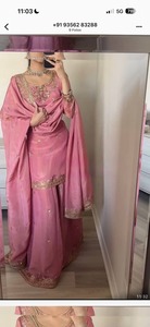 Designer Women's Elegant Top-Sharara Dupatta <b>Set</b> With Heavy <b>Embroidery</b> Work for Special Occasions and Party Wear - Product Image 2
