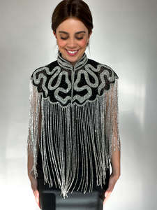 Handmade Luxury 3D Fringe Tassel Decor Crystal Glass <b>Beaded</b> Dance Skirt with Glowing Rhinestones and Lace <b>Trim</b> Sew-On Garments - Product Image 6