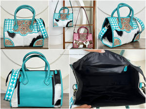 Nuevo Bolso de Diseño de Lujo 2026 para Mujer, Bolso Bandolera de Cuero a Cuadros con Grabado Manual, Resistente, de Piel Vacuna, Estilo Occidental - Product Image 3