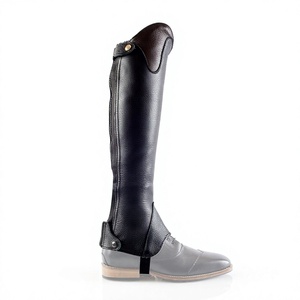 Men Genuine Leather Tall <b>Riding</b> Boots English <b>Chaps</b> Style Button Closure Equestrian <b>Riding</b> - Product Image 3
