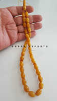 Perles de prière islamiques Tasbih Misbah Subha en résine ambrée mate 33 chapelet musulman ovale Dhikr Zikr Tasbeeh pour cadeau de méditation Namaz