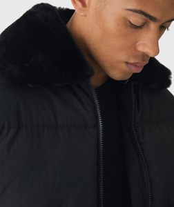 Chaqueta Acolchada de Algodón para Hombre, Abrigo de Invierno con Capucha, Cierre de Cremallera, Cuello Alto, Servicio OEM, Logotipo Personalizado, Ropa para Exteriores - Product Image 3