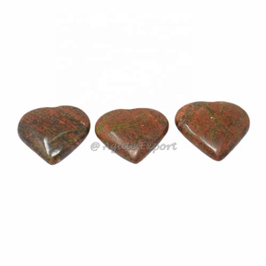 Vendeur chaud Unakite pierres précieuses coeurs gonflés polis pour Reiki méditation puissance énergie pierre guérison amour mascotte pour bureau à domicile - Product Image 1
