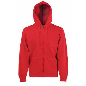 <b>Men's</b> <b>Red</b> Hooded Zip-Up <b>Sweatshirt</b> Regular Fit Fleece Casual Solid Color Autumn Wear - Product Image 6