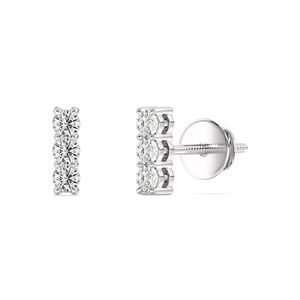 Lab Grown Diamond <b>Bar</b> Stud Earrings - Product Image 3