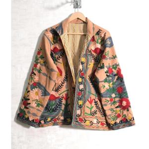 <b>Women</b>’s Boho Suzani Embroidered Cotton <b>Jacket</b> Handmade Ethnic Wear Coat - Product Image 1